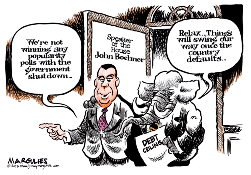 Boehner, Republicans shutdown and default color