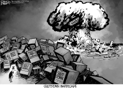 SHUTDOWN BARRICADE by Nate Beeler