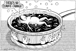 CLIMATE CHANGE DENYING FROG by Monte Wolverton