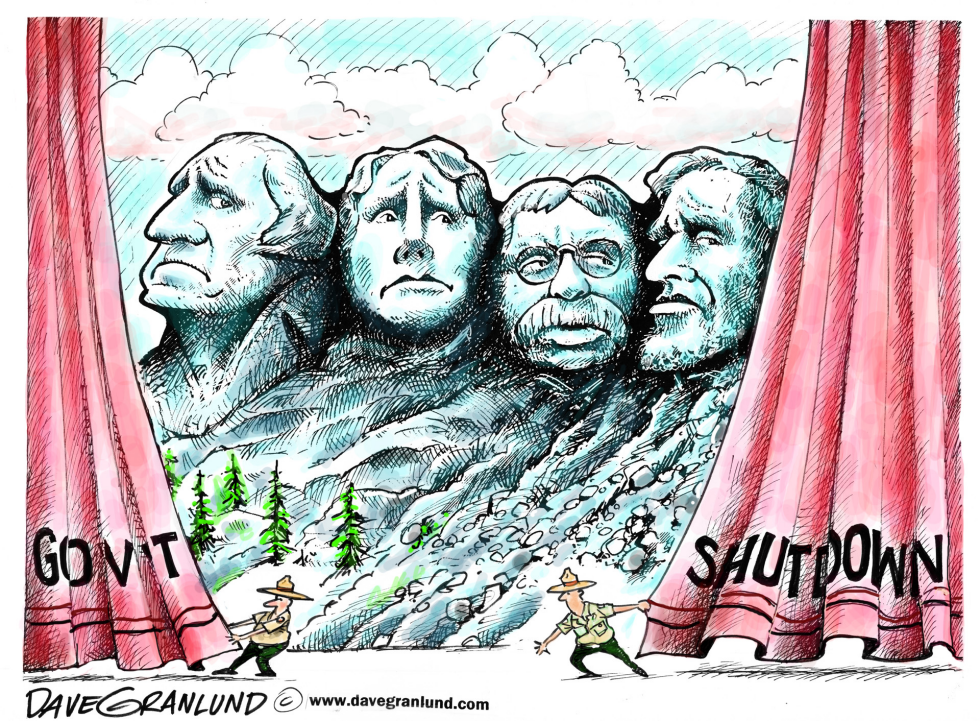  GOV'T SHUTDOWN  RUSHMORE by Dave Granlund