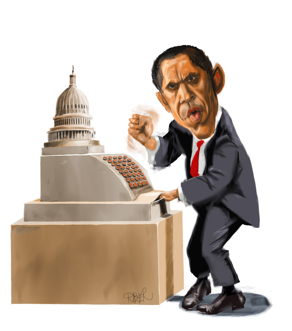  OBAMA AND CASH REGISTER by Riber Hansson