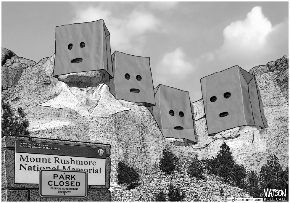 Mount Rushmore Presidents Embarrassed by Government Shutdown