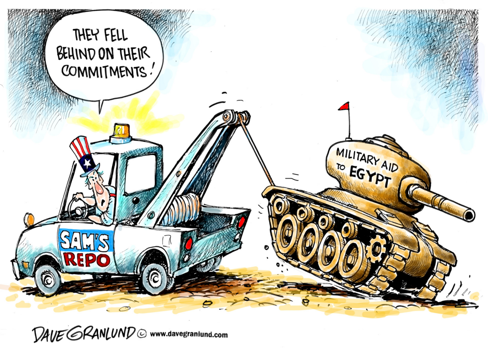  US CUTTING BACK EGYPT AID by Dave Granlund