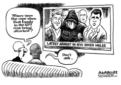 NYC BIKER MELEE by Jimmy Margulies