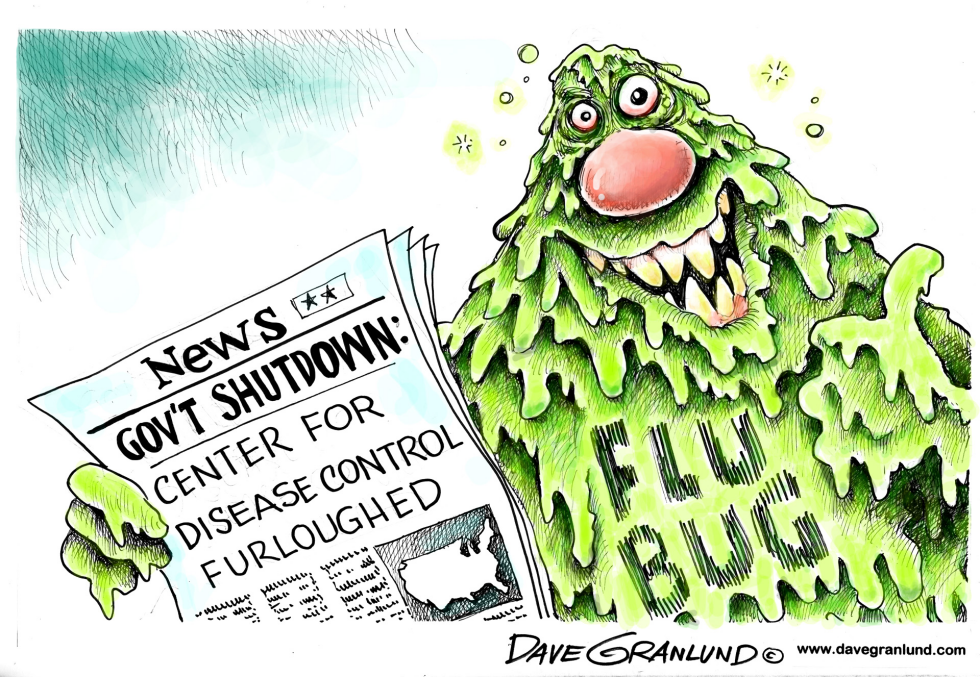  FLU AND GOV'T SHUTDOWN by Dave Granlund