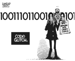 OABAMACARE WEB GLITCH BW by John Cole