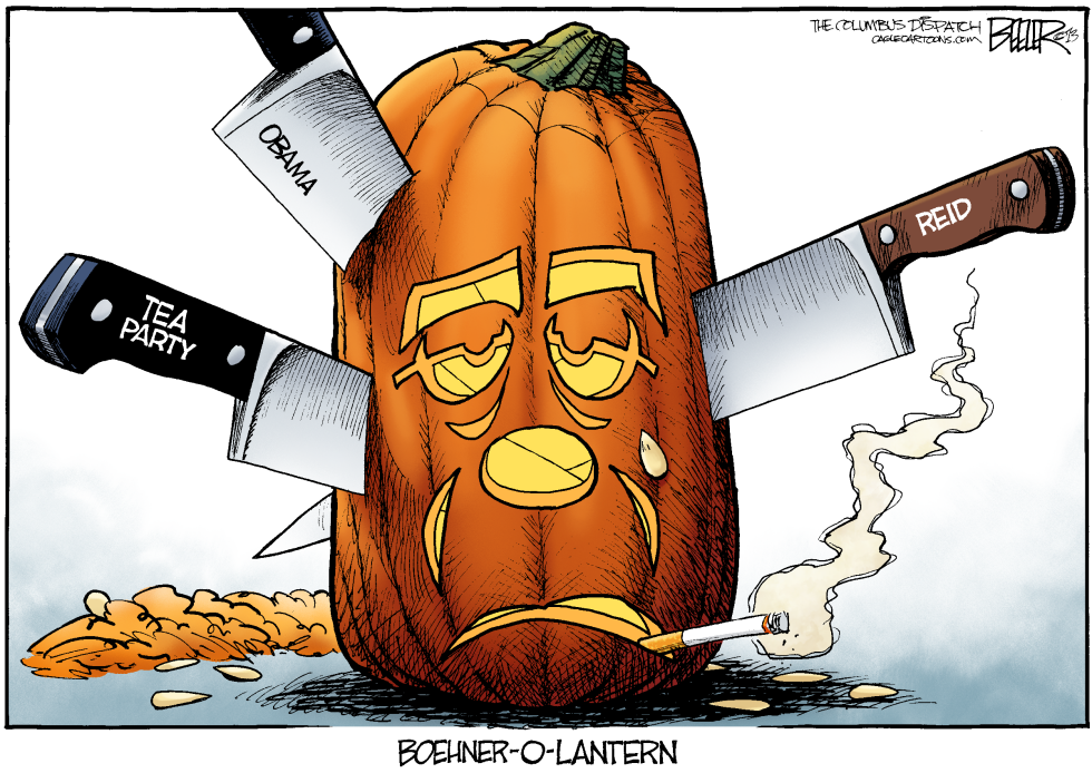  CARVING BOEHNER by Nate Beeler