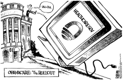 OBAMACARE ROLLOUT by Rick McKee