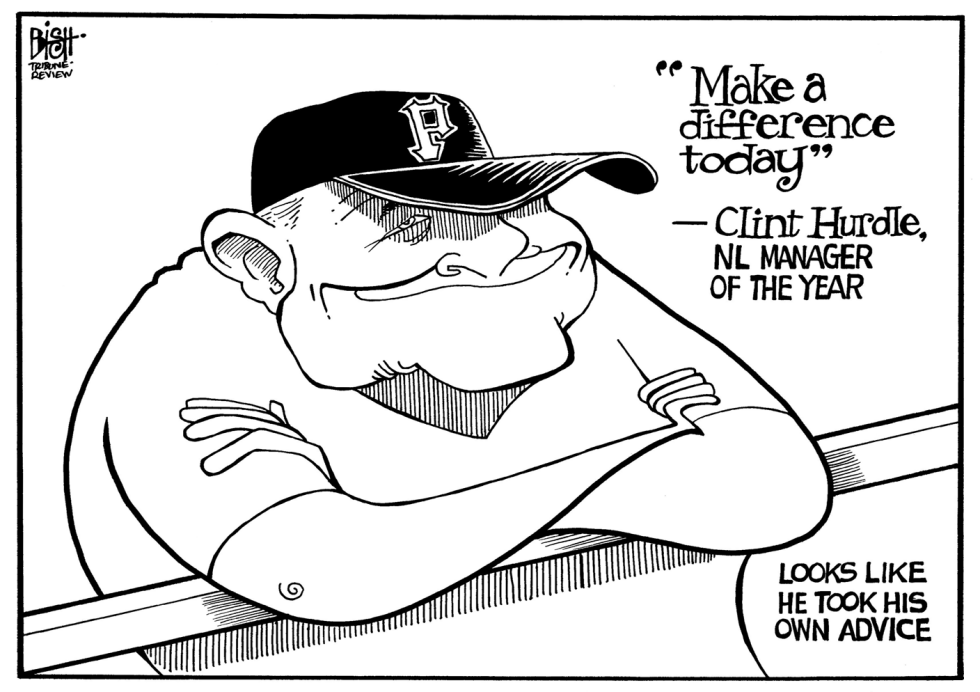 CLINT HURDLE, PITTSBURGH PIRATES, B/W