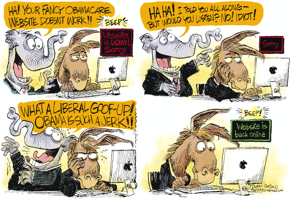  OBAMACARE WEBSITE by Daryl Cagle