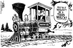 OBAMACARE TRAIN by Rick McKee