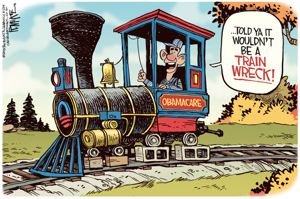  OBAMACARE TRAIN by Rick McKee