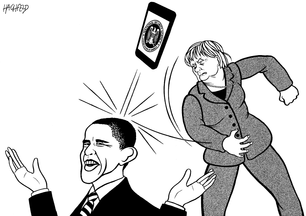  OBAMA, MERKEL, NSA by Rainer Hachfeld