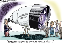 SPYING ON ALLIES by Joe Heller