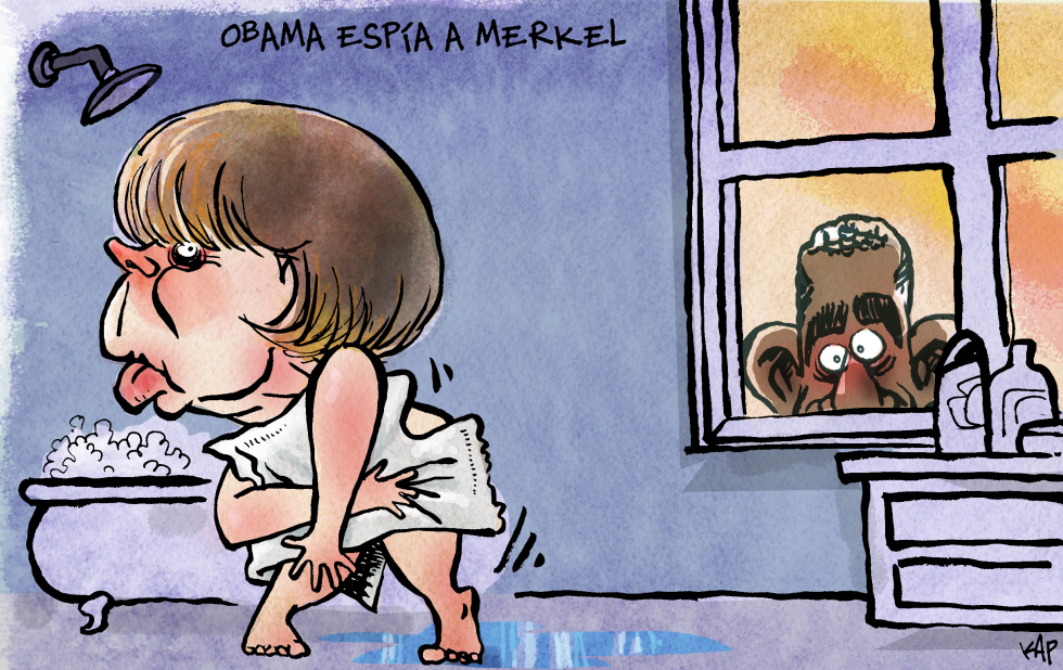  OBAMA AND MERKEL by Kap