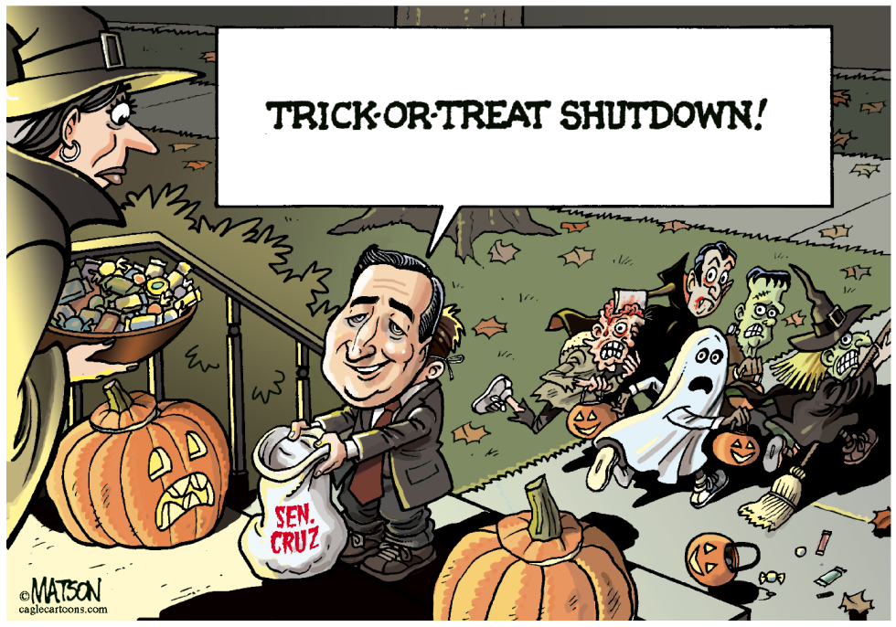 Trick- Or-Treating As Senator Cruz-COLOR