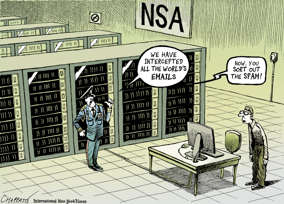  HUGE DATA COLLECTION BY THE NSA by Patrick Chappatte