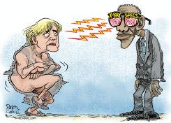OBAMA X-RAY SPECS AND MERKEL  by Daryl Cagle