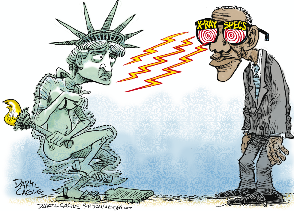  OBAMA X-RAY SPECS AND LIBERTY by Daryl Cagle