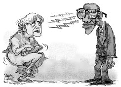 OBAMA X-RAY SPECS AND MERKEL by Daryl Cagle