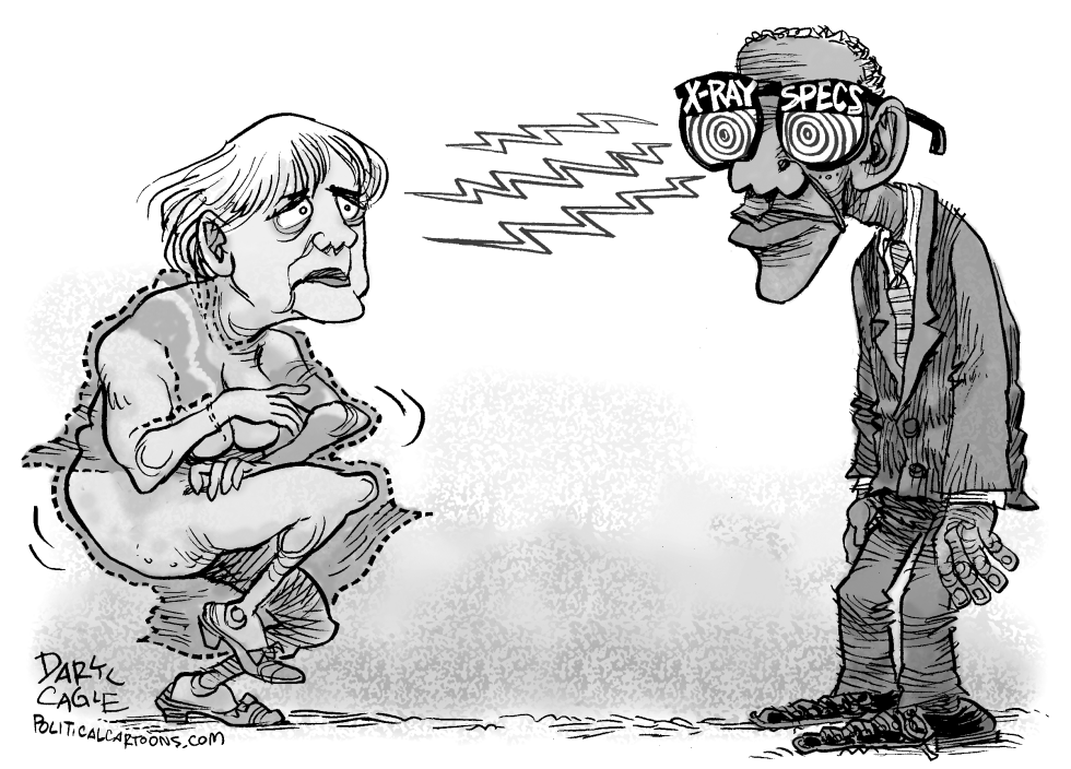  OBAMA X-RAY SPECS AND MERKEL by Daryl Cagle