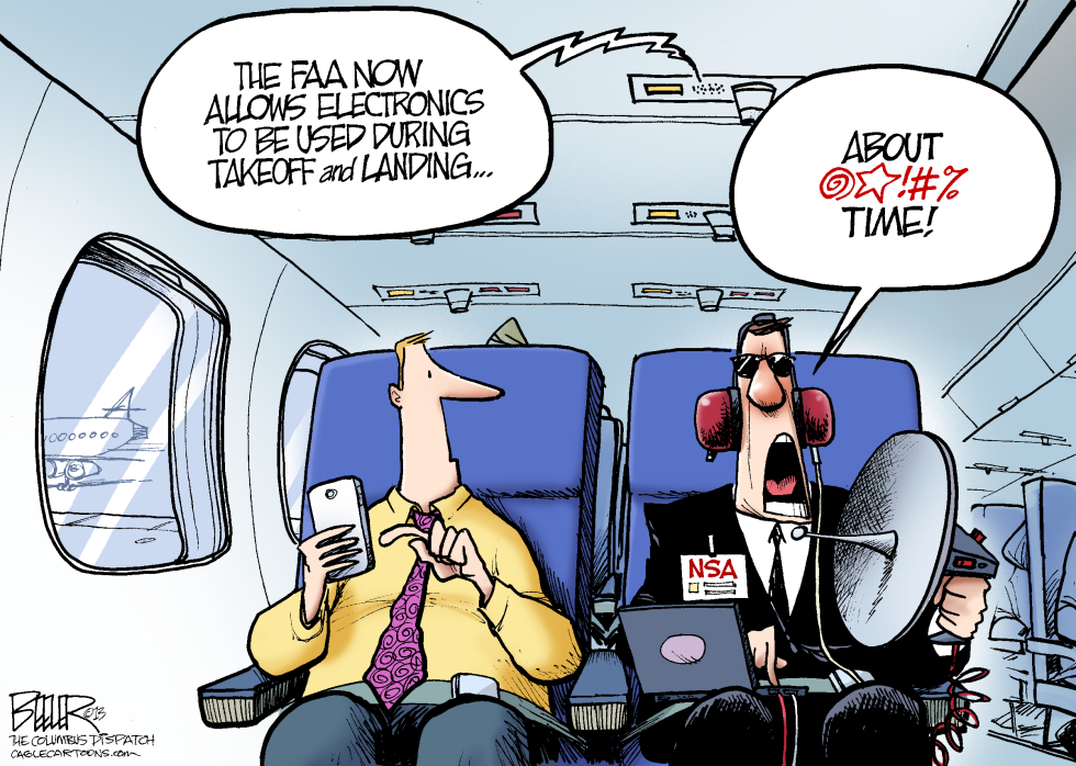  ELECTRONICS ON FLIGHTS by Nate Beeler