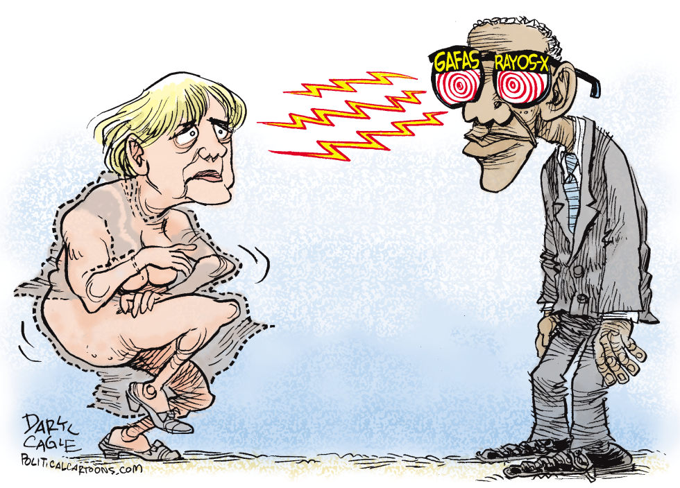  LAS GAFAS DE RAYOS-X DE OBAMA Y MERKEL  by Daryl Cagle