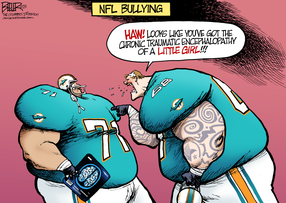  NFL BULLYING by Nate Beeler