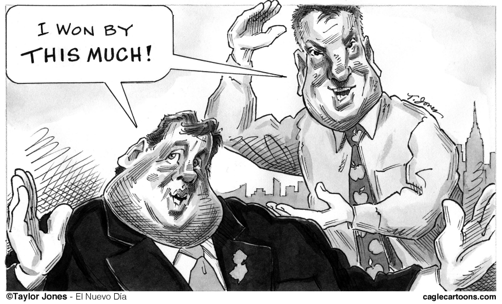  CHRIS CHRISTIE AND BILL DE BLASIO - SIZE MATTERS by Taylor Jones