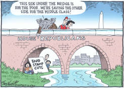 FOOD STAMP CUTS by Bob Englehart
