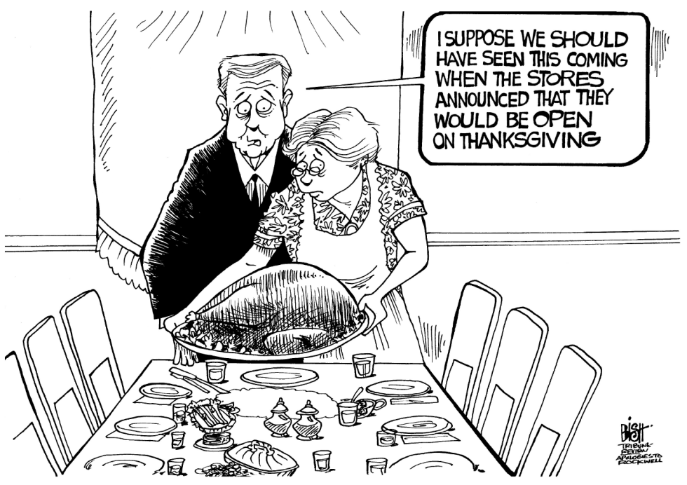 OPEN ON THANKSGIVING, B/W