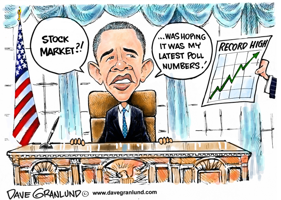  OBAMA POLLS AND STOCK MARKET by Dave Granlund