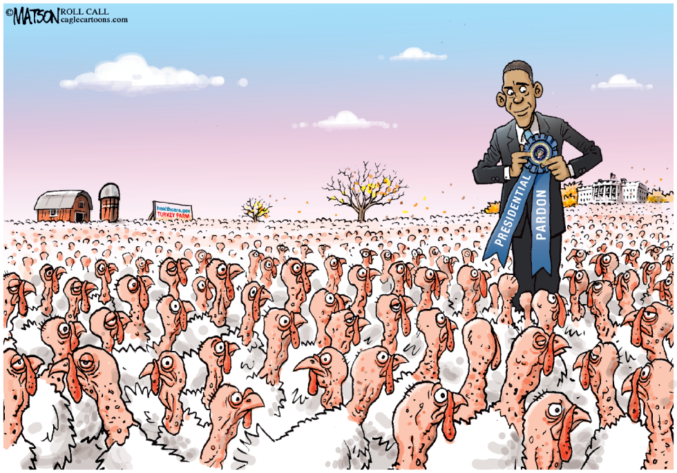 President Obama Pardons Himself for healthcare.gov Turkey-COLOR
