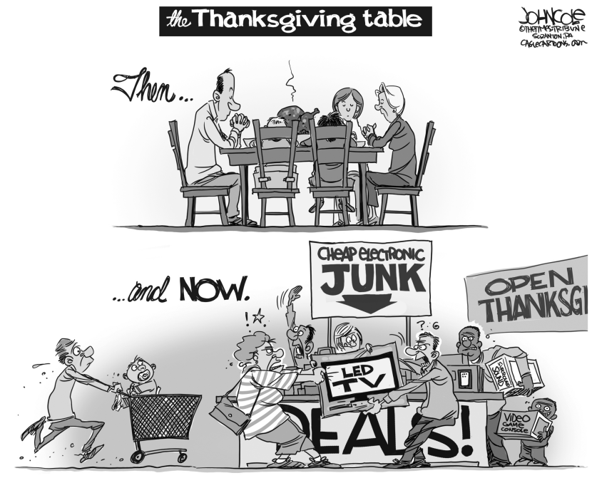 The Thanksgiving table BW