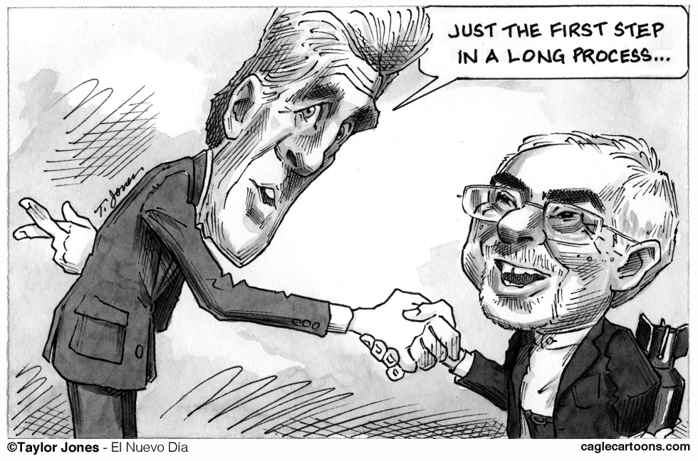  JOHN KERRY AND JAVAD ZARIF by Taylor Jones