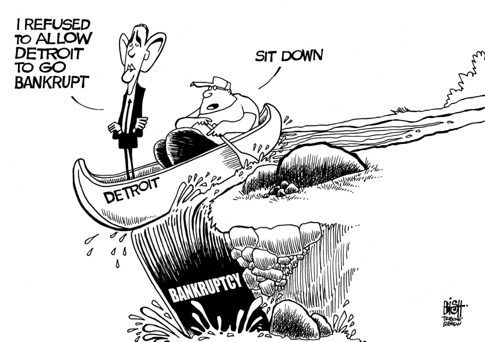 DETROIT BANKRUPTCY, B/W