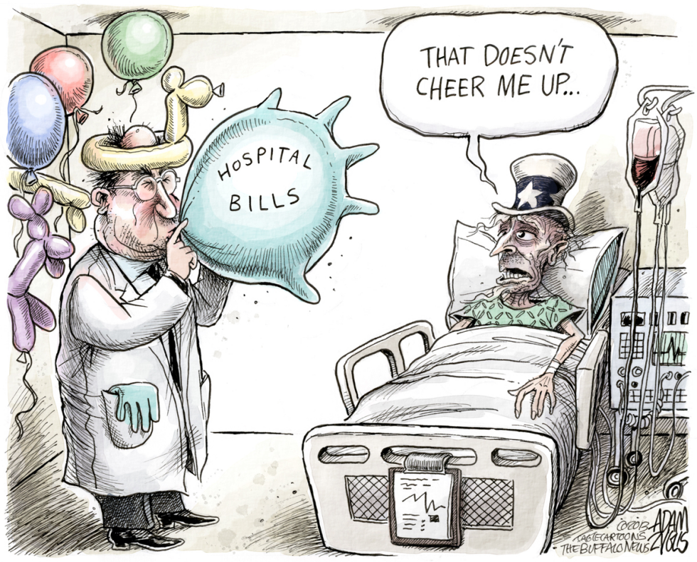  INFLATED HOSPITAL BILLS by Adam Zyglis