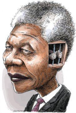 NELSON MANDELA  by Adam Zyglis