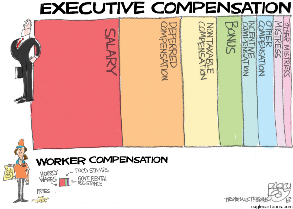  CEO AND WORKER PAY by Pat Bagley