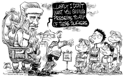 SANTA OBAMA AND SLACKERS by Daryl Cagle
