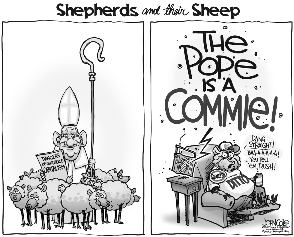 Pope and Limbaugh BW