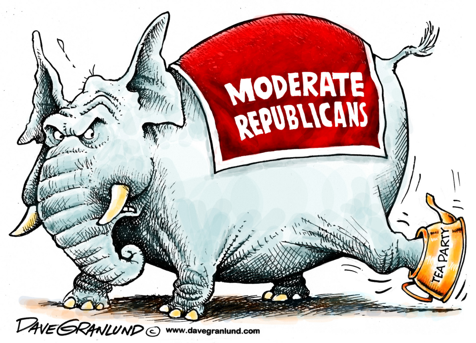  GOP MODERATES AND TEA PARTY by Dave Granlund