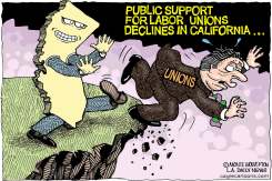 LOCAL-CA CALIF DOWN ON UNIONS by Monte Wolverton