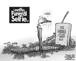 FUNERAL SELFIE BW by John Cole