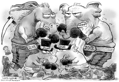 NEW YEARS PARTISANS by Daryl Cagle