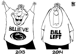 PENN STATE COACH LEAVES, B/W by Randy Bish