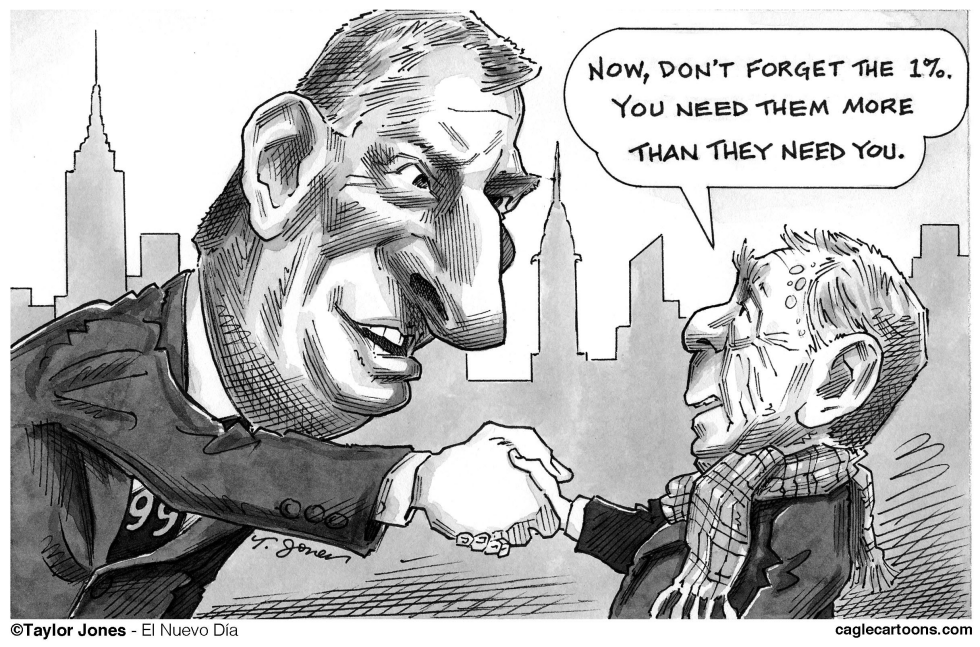  BILL DE BLASIO AND MIKE BLOOMBERG by Taylor Jones