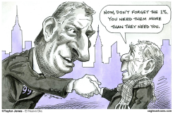 BILL DE BLASIO AND MIKE BLOOMBERG - by Taylor Jones