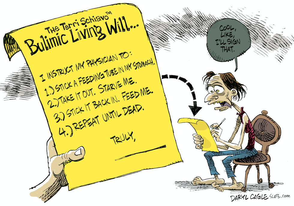  BULIMIC LIVING WILL by Daryl Cagle