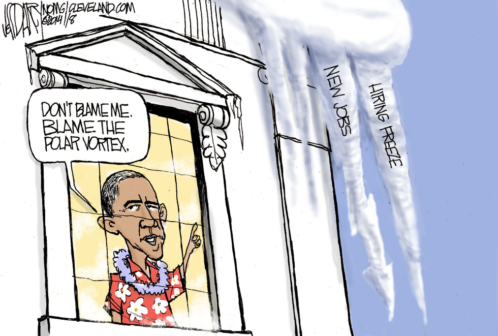 Obama economy polar vortex